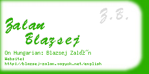 zalan blazsej business card